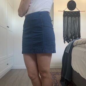 Free People Dark Blue Mini Skirt